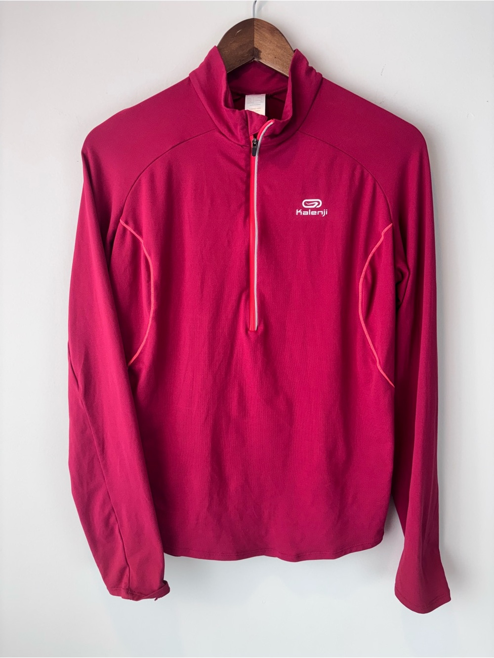 Kalenji Women’s S Cranberry Raspberry 1/4 Zip Running Top Long Sleeve